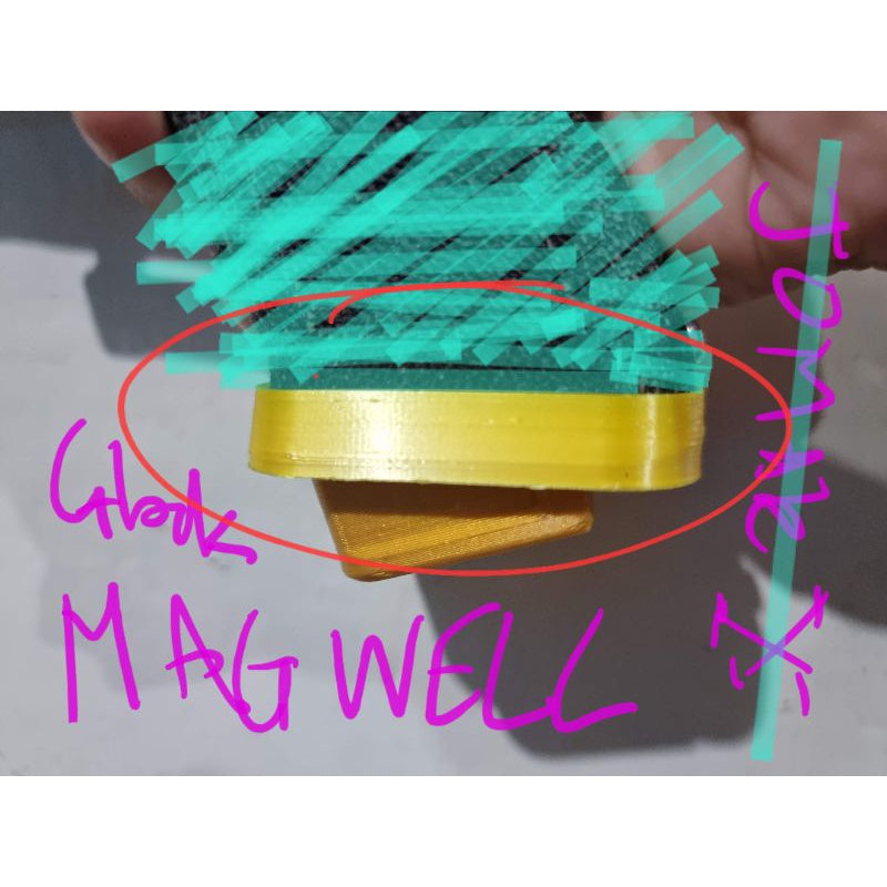 glock Gen 3 / gen 4 PLASTIC magwell for EnC / WE  (Soft Air) - 3D printed / TOY ONLY