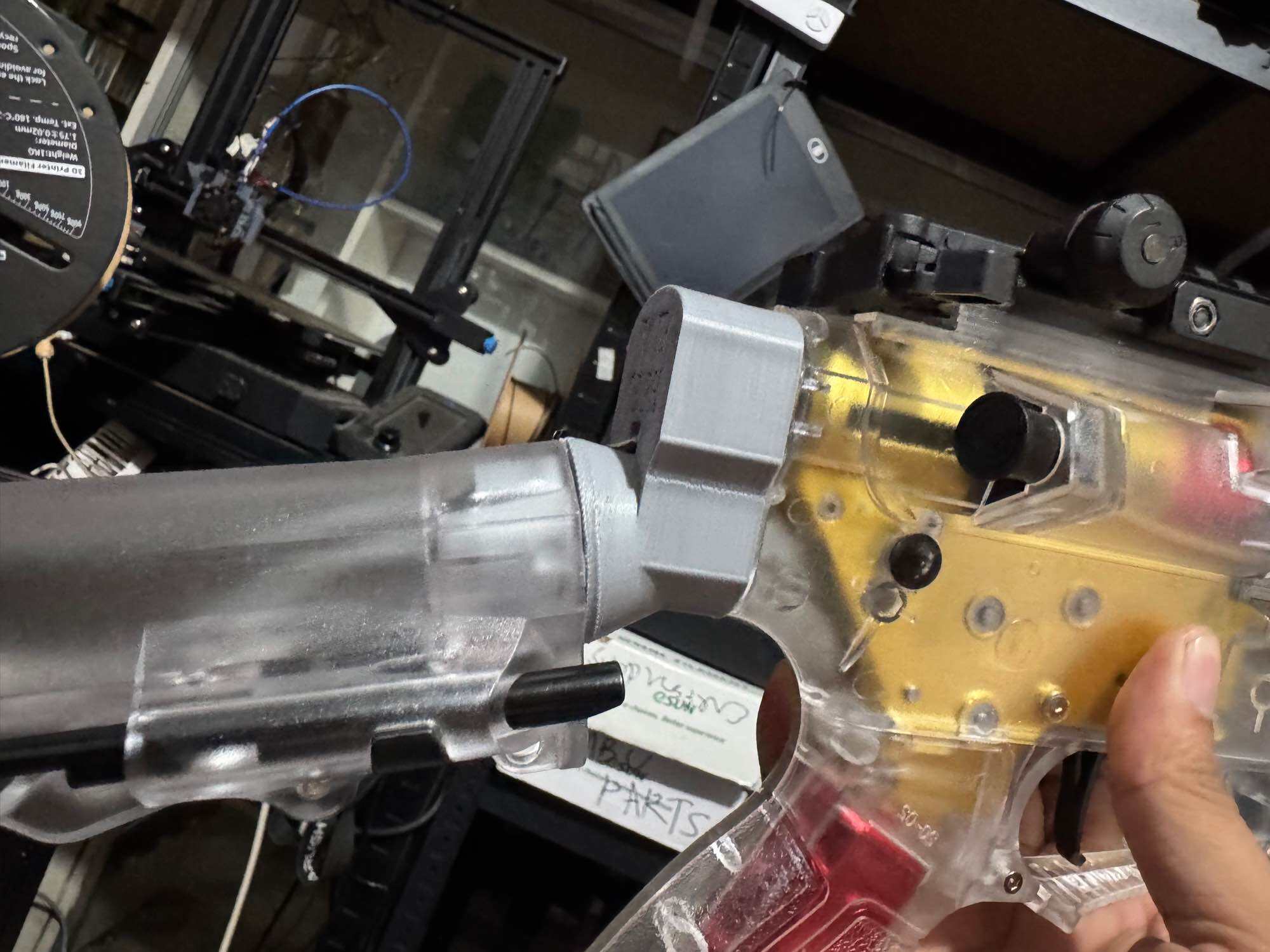 3d printed JomarX angled drop stock adapter for Gel blasters TG ARP9 v1 to v3
