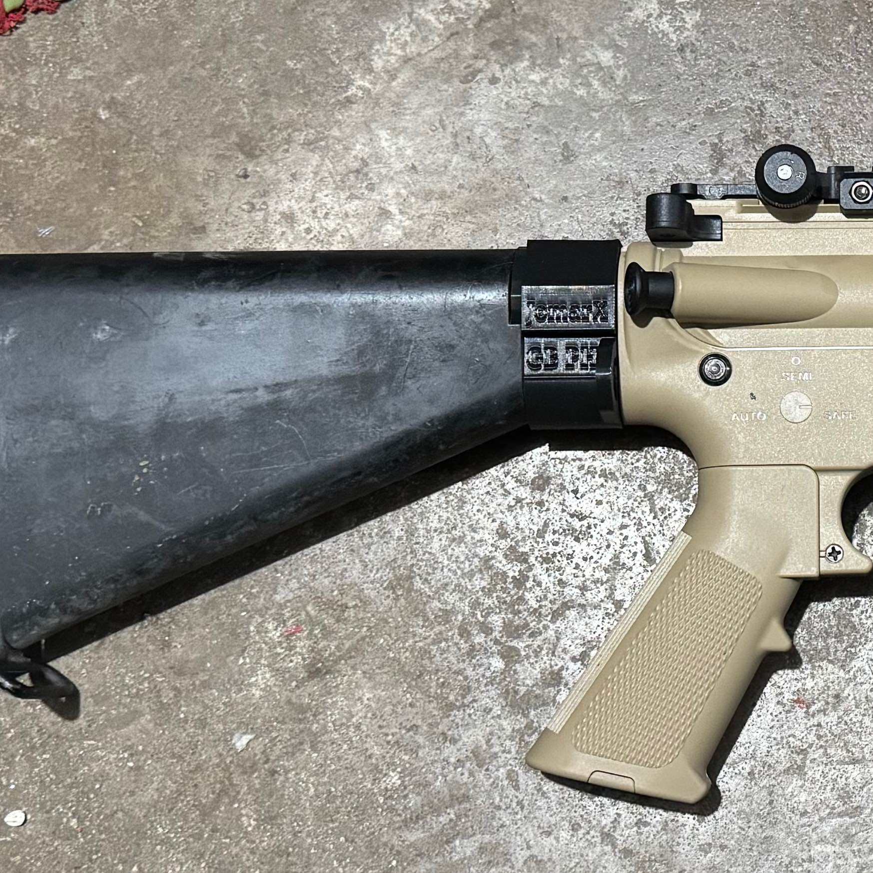3d printed mini stock adapter for the WD PDX and Bohan MK8 TG F4 TG ARP9v4 Gel Blasters by JomarX