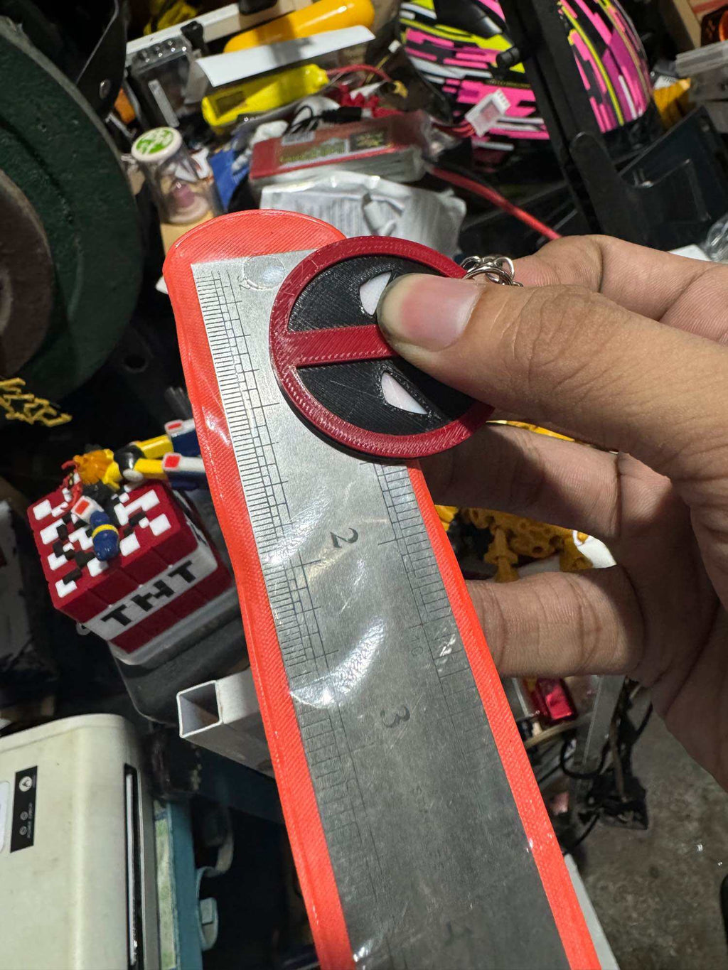 3d printed Deadpool inspired keychain