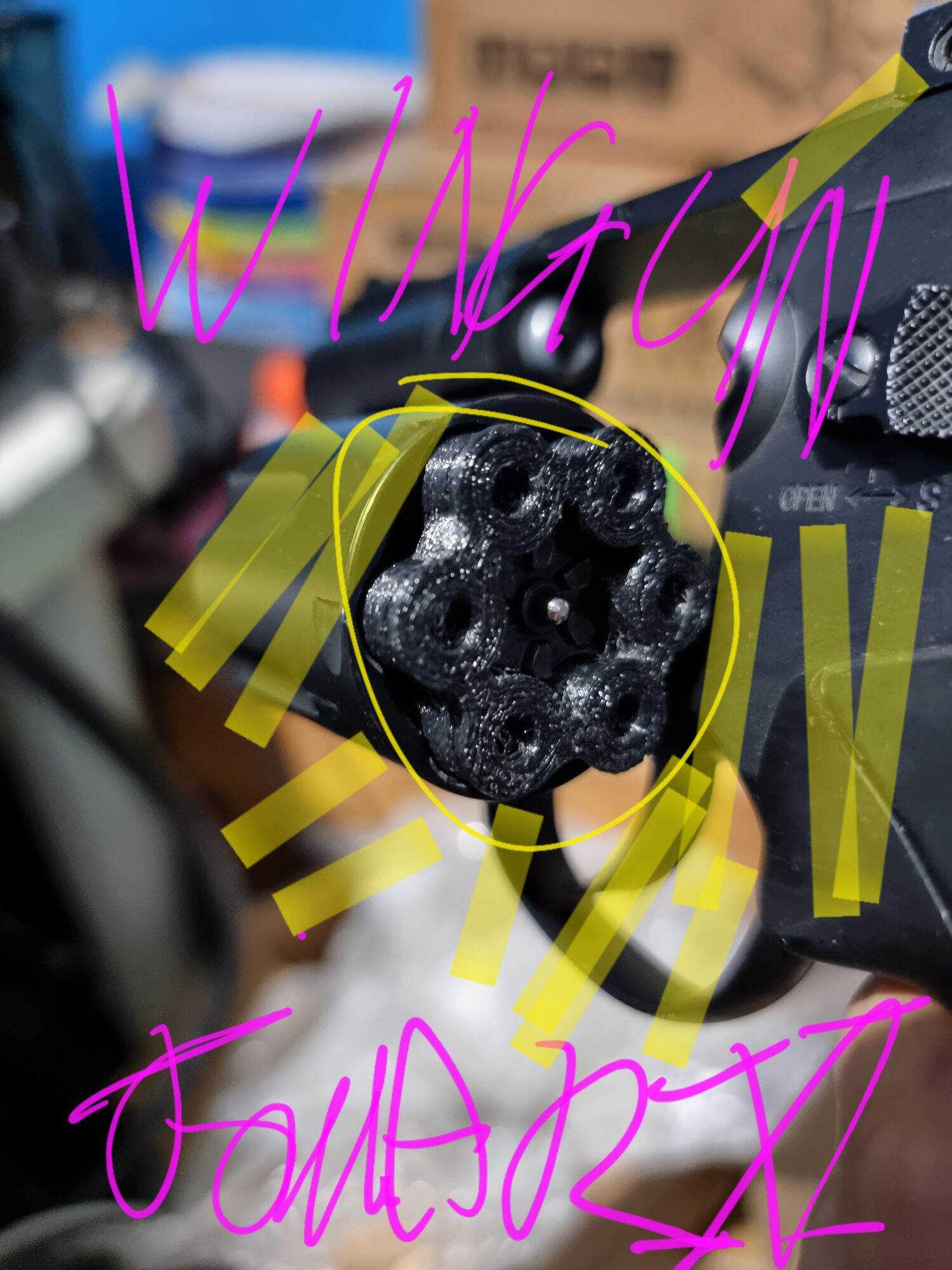 3d printed Wingun revolver shells for SoftAir