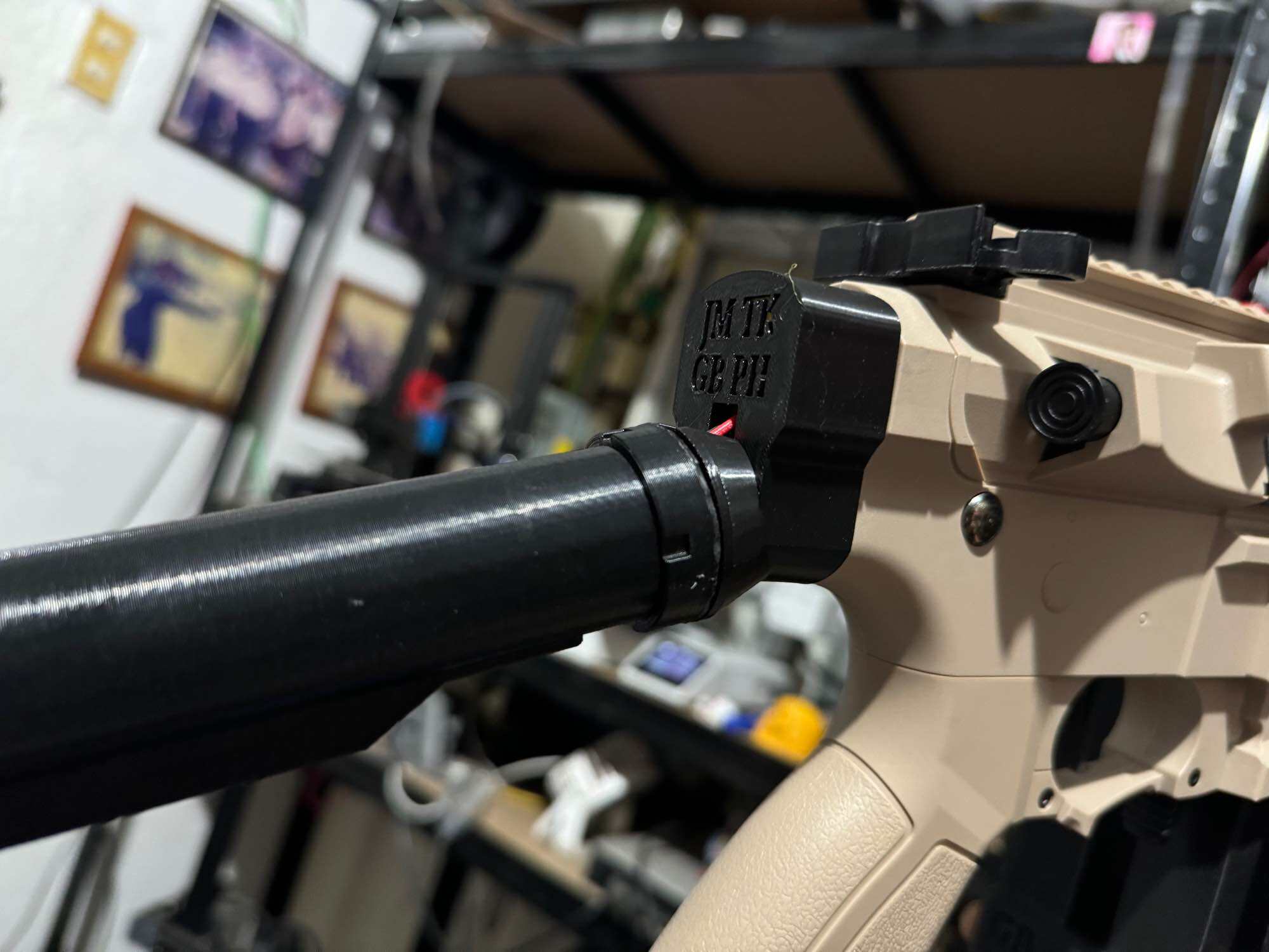 3d printed JomarX angled drop stock adapter for Gel blasters TG ARP9 v1 to v3